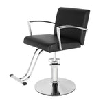 ZUN PVC Load-Bearing 150kg Fireproof Leather Round Iron Base Heightened Small Oil Pump Barber Chair 00693953