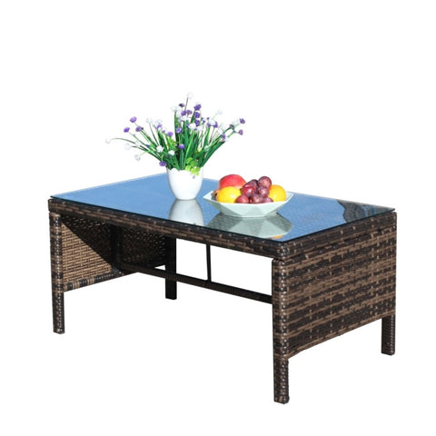 ZUN Outdoor patio Furniture 1 Coffee Table with clear tempered glass W20966895