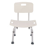 ZUN Medical Bathroom Safety Shower Tub Aluminium Alloy Bath Chair Seat Bench with Removable Back White 46933566