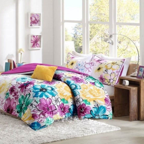 ZUN Floral Comforter Set B03595896