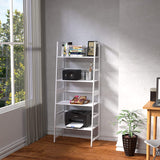 ZUN WTZ Book Shelf, White Bookshelf, Ladder Bookcase, 4 Tier Tall Book case for Bedroom, Living Room, 22380449