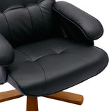 ZUN Recliner Chair with Ottoman, Swivel Recliner Chair with Wood Base for Livingroom, Bedroom, Faux W1733102605
