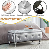 ZUN Upholstered Storage Ottoman Bench For Bedroom End Of Bed Faux Leather Rectangular Storage Benches W2268P146696