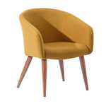 ZUN Upholstery Modern Accent Chair with Wooden Legs, Yellow Fabric W1314130121
