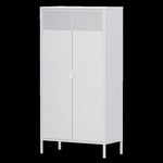 ZUN Metal Wardrobe Cabinet, Armoire Wardrobe Closet Hanging Rod and Doors, Metal Wardrobe Closet 72467009