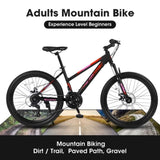 ZUN S26103 26 inch Mountain Bike for Teenagers Girls Women, Shimano 21 Speeds with Dual Disc Brakes and W1856121424