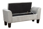 ZUN Mila 55" Gray Velvet Ottoman Bench with Storage B06178020