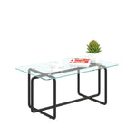ZUN Modern Tempered Glass Tea Table Coffee Table, Table for Living Room,Transparent W24181014