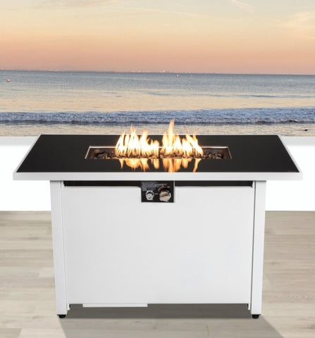 ZUN Living Source International 25 H x 42 W Steel Outdoor Fire Pit Table with Lid B120142303