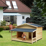ZUN Durable Waterproof Dog Houses for Small Medium Dogs Outdoor & Indoor, Wooden Puppy Shelter W1625137506
