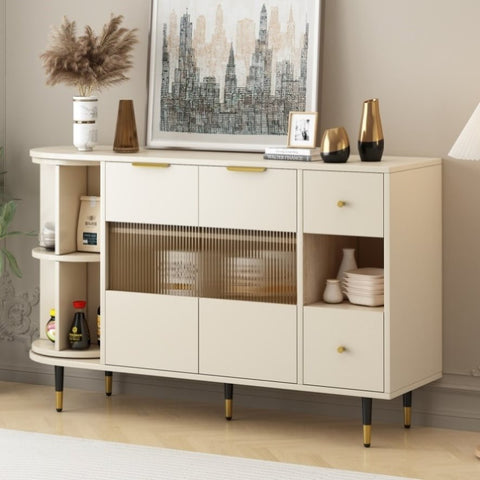 ZUN U_STYLE Rotating Storage Cabinet with 2 Doors and 2 Drawers, Suitable for Living Room, Study, and WF317495AAK