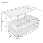 ZUN U-style Lift Top Coffee Table with Inner Storage Space and Shelf WF298652AAN