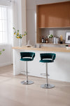 ZUN Set of 2 Bar Stools,with Chrome Footrest and Base Swivel Height Adjustable Mechanical Lifting Velvet W1249123964