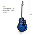 ZUN GMB101 4 string Electric Acoustic Bass Guitar w/ 4-Band Equalizer 64552298