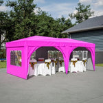 ZUN 10'x20' EZ Pop Up Canopy Outdoor Portable Party Folding Tent with 6 Removable Sidewalls Carry Bag W1212136044