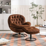 ZUN Accent chair TV Chair Living room Chair with Ottoman-BROWN W67641178