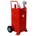 ZUN 30 Gallon Gas Caddy With Wheels, Fuel Transfer Tank Gasoline Diesel Can Reversible Rotary Hand W46568159