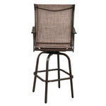 ZUN 2pcs Wrought Iron Swivel Bar Chair Patio Swivel Bar Stools Brown （ONLY chair） 43445479