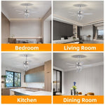 ZUN 52 inch 4 Lights Ceiling Fan with 5 Wood Blades, Two-color fan blade, AC Motor, Remote Control, W1592123233