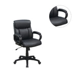 ZUN Standard Back Upholstered Office Chair, Black SR011682