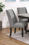 ZUN Modern Look 2pc Gray Finish Side Chair Fabric Upholstered Seat Back Wing Back Chair Nailhead Trim B011135288