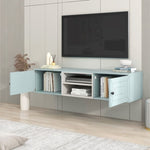 ZUN Wall Mounted 65" Floating TV Stand with Large Storage Space, 3 Levels Adjustable shelves, Magnetic WF302838AAF