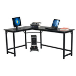 ZUN L-Shaped Desktop Computer Desk Black 78968952