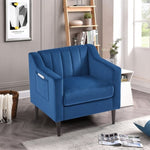 ZUN Modern Upholstered Tufted Accent Chair, Velvet Fabric Single Sofa Side Chair, Comfy Barrel Club W1708107741