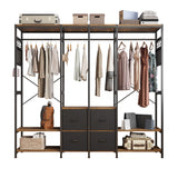ZUN Independent wardrobe manager, clothes rack, multiple storage racks and non-woven drawer, bedroom 73152047