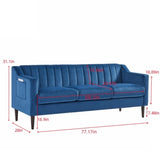 ZUN Modern Chesterfield sofa couch, Comfortable Upholstered sofa with Velvet Fabric anden Frame and W1708107744