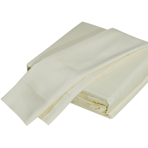 ZUN Luxurious Viscose from 100% Bamboo 4-Piece Sheet Set , Oeko-TEX Certified, King - Crème B046126520