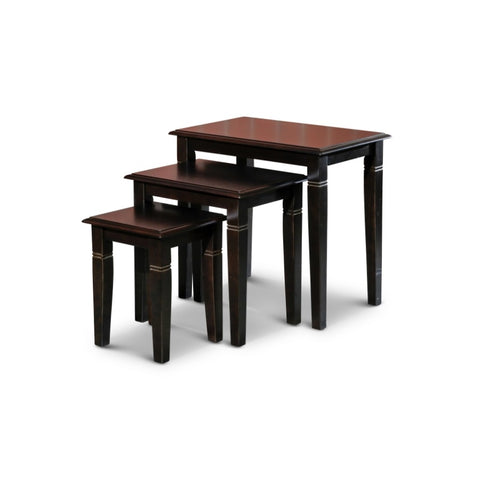 ZUN 3-Piece Nesting Table Set, Espresso B04660616