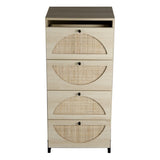 ZUN Natural rattan, Cabinet with 4 drawers, Suitable for living room, bedroom and study, Diversified W68837737