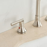 ZUN J-Spout 8 in. Widespread 2-Handle Bathroom Sink Faucet in Brushed Nickel W123247658