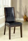 ZUN Transitional Dining Room Side Chairs Set of 2pc Chairs only Brown Cherry Unique Curved Back Espresso B011P156647