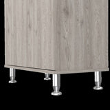 ZUN Santa Maria 1-Drawer 1-Shelf Area Pantry with Adjustable Metal Legs Light Grey B06280027