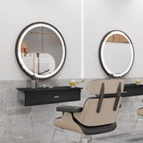 ZUN Classic Wall-Mounted Styling Barber Salon Station Locking Cabinet Storage Equipment, Black W2181P154173