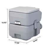 ZUN Portable Push-rod Toilet, 20L/5.3 Gallons Detachable Tank for Camping, Boating, Hiking and W2181P152198