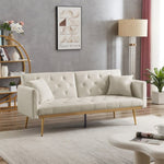 ZUN Convertible Futon Sofa Bed, Modern Reclining Futon Loveseat Couch with 2 Pillowa Sleeper Sofa for W2272143057