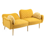 ZUN COOLMORE Couches for Living Room 65 inch, Mid Century Modern Velvet Love Seats Sofa with 2 Bolster W153967007