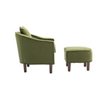 ZUN COOLMORE Accent with Ottoman, Mid Century Modern Barrel Upholstered Club Tub Round Arms W153990744