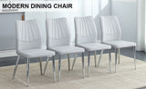 ZUN Four light gray dining chairs. A medieval modern chair made of PU material with soft cushions and W1151135519