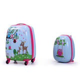 ZUN 2 PCS Kids Luggage Set, 12" Backpack and 16" Spinner Case with 4 Universal Wheels, Travel Suitcase W2181P146727
