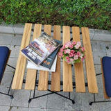 ZUN [Brand] Solid Teak Wood Patio Bistro Set, Folding Power Coating Frame Outdoor Patio Furniture Sets, W68533351