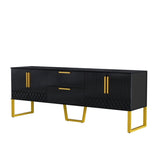 ZUN U-Can Modern TV Stand for TVs up to 75 Inches, Storage Cabinet with Drawers and Cabinets, Wood TV WF309201AAB