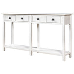 ZUN TREXM Rustic Brushed Texture Entryway Table Console Table with Drawer and Bottom Shelf for Living WF192012AAK