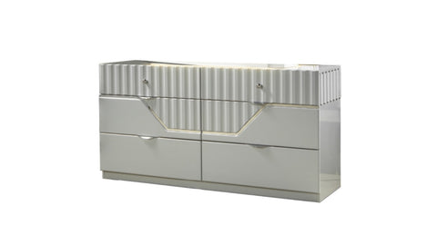 ZUN Da Vinci Modern Style 6- Drawer Dresser Made with Wood in Gray B009P155260