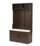 ZUN Wood Coat Rack, Storage Shoe Cabinet, with Clothes Hook, with Sponge Pad Product, Multiple Storage 36428538