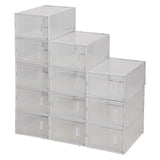 ZUN Shoe Storage Boxes 12 Pack Clear Plastic Stackable - White 16104791