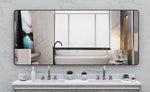 ZUN Oversized Bathroom Mirror with Removable Tray Wall Mount Mirror,Vertical Horizontal Hanging Aluminum W708131926